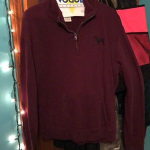 PINK maroon quarter zip sweatshirt
